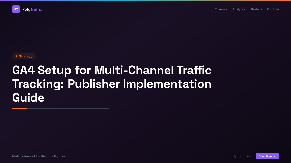 GA4 Setup for Multi-Channel Traffic Tracking: Publisher Implementation Guide