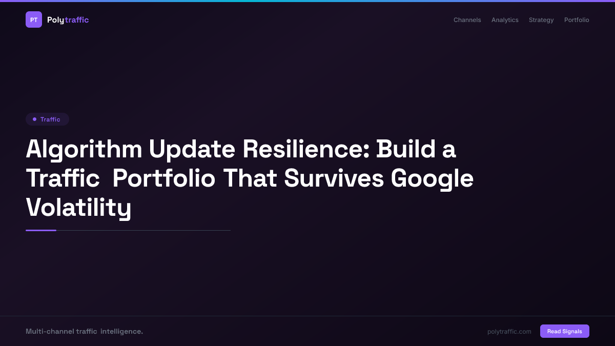 Algorithm Update Resilience: Build a Traffic Portfolio That Survives Google Volatility