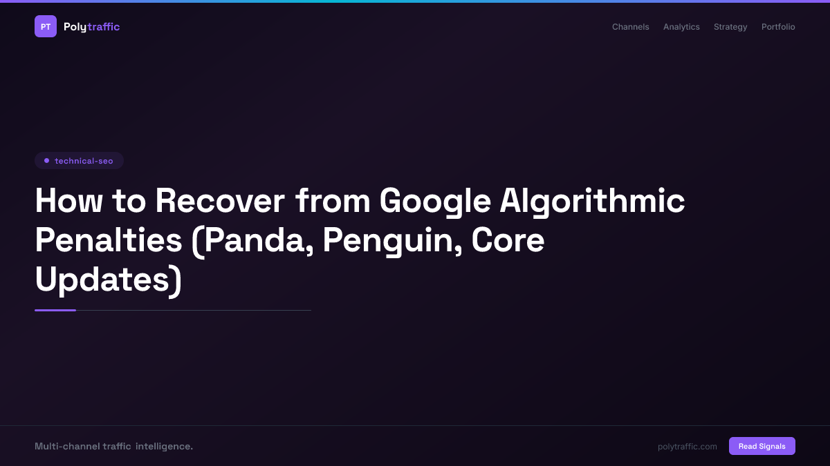 How to Recover from Google Algorithmic Penalties (Panda, Penguin, Core Updates)