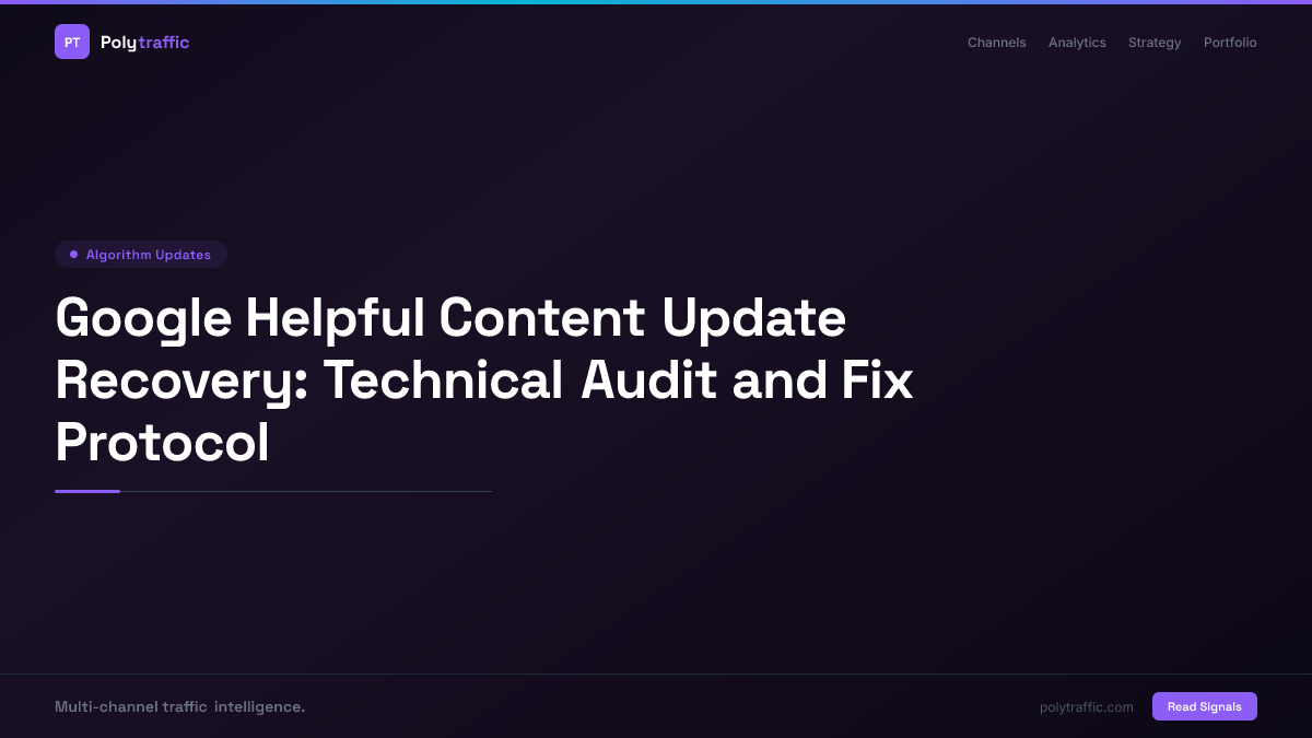 Google Helpful Content Update Recovery: Technical Audit and Fix Protocol