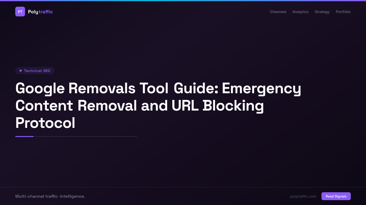 Google Removals Tool Guide: Emergency Content Removal and URL Blocking Protocol
