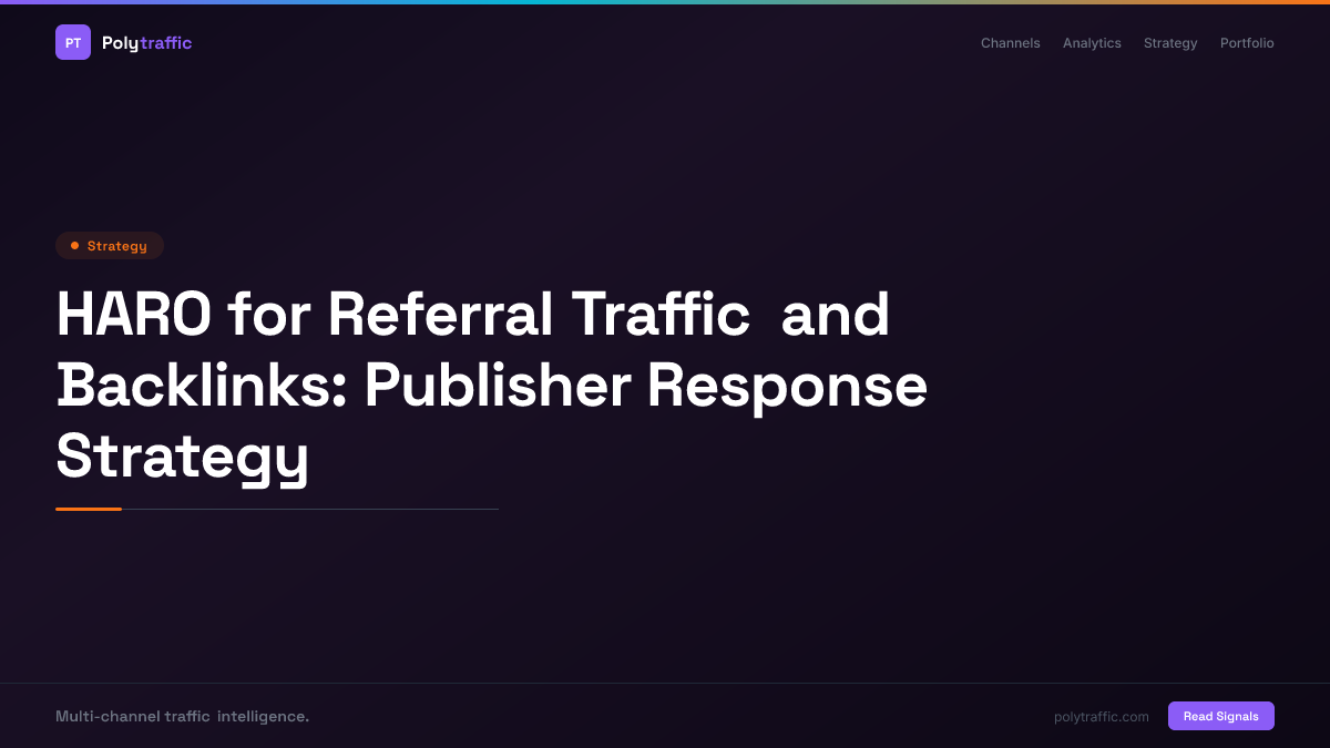 HARO for Referral Traffic and Backlinks: Publisher Response Strategy