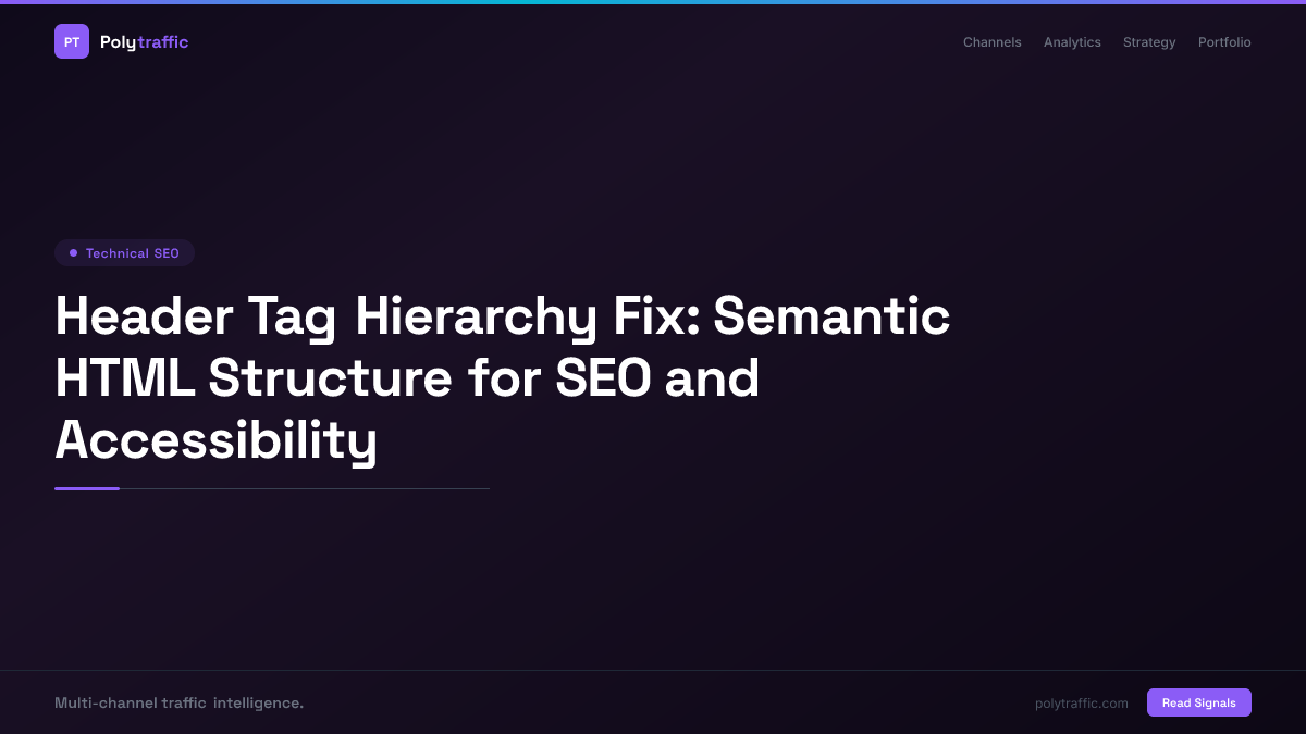Header Tag Hierarchy Fix: Semantic HTML Structure for SEO and Accessibility