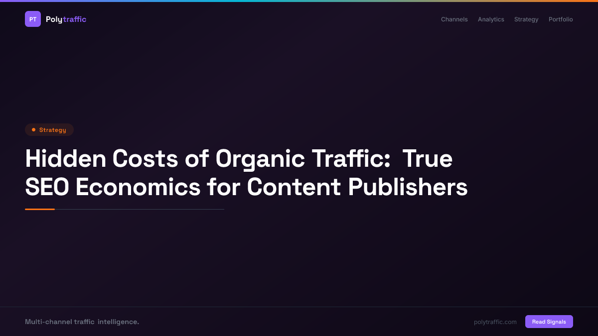 Hidden Costs of Organic Traffic: True SEO Economics for Content Publishers