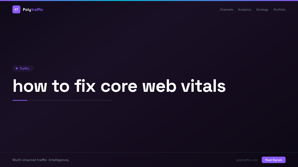 how to fix core web vitals