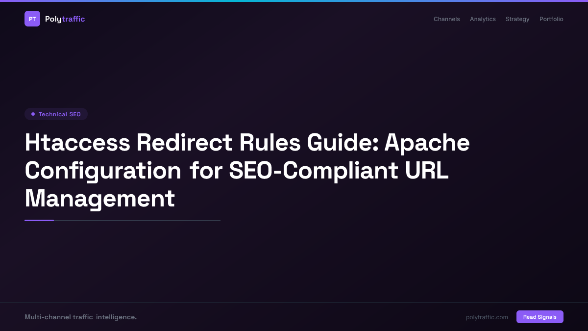 Htaccess Redirect Rules Guide: Apache Configuration for SEO-Compliant URL Management