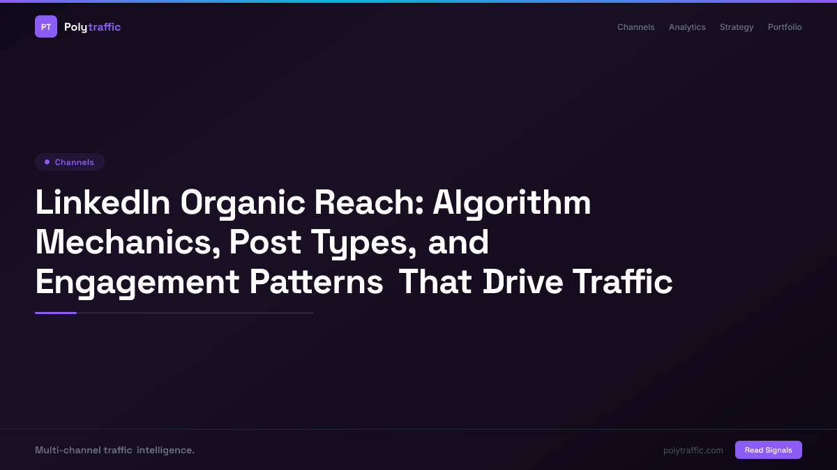 LinkedIn Organic Reach: Algorithm Mechanics, Post Types, and Engagement Patterns That Drive Traffic