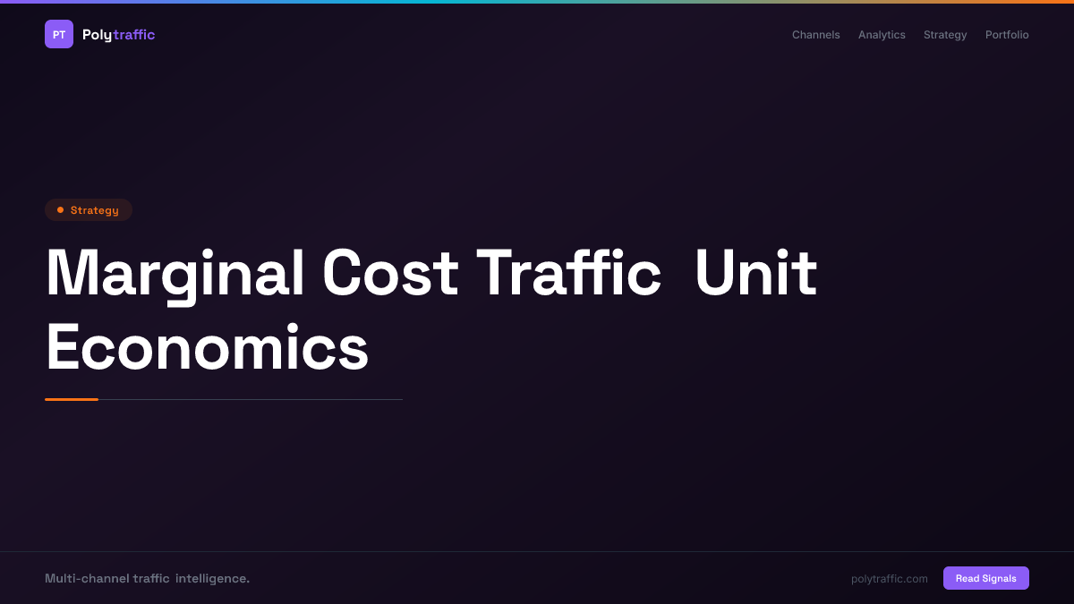 Marginal Cost Traffic Unit Economics
