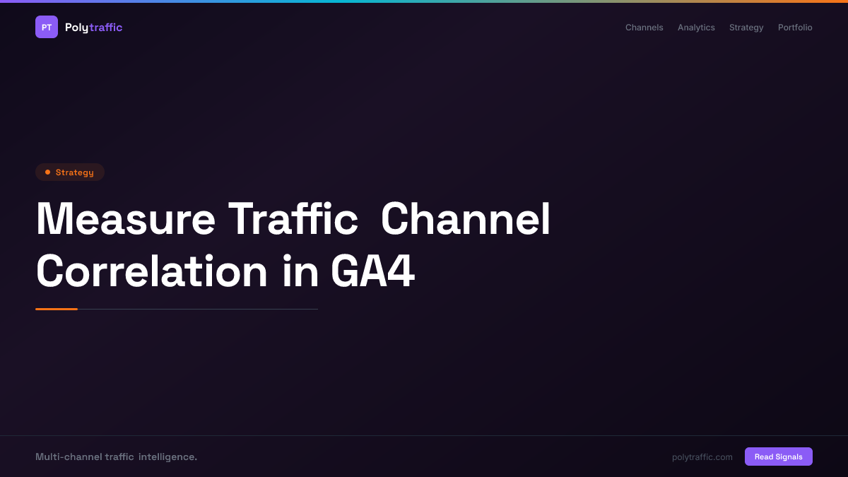 Measure Traffic Channel Correlation in GA4