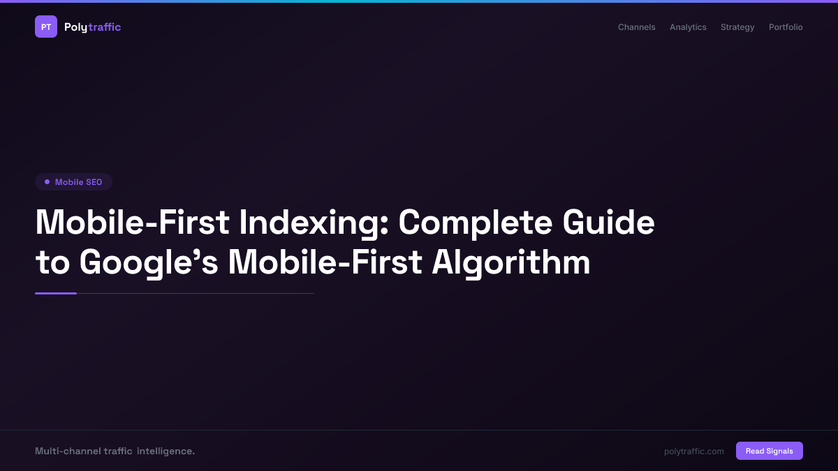 Mobile-First Indexing: Complete Guide to Google's Mobile-First Algorithm