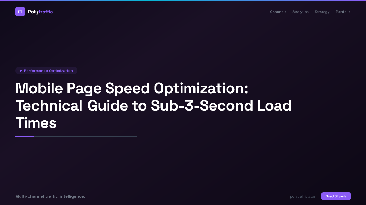 Mobile Page Speed Optimization: Technical Guide to Sub-3-Second Load Times