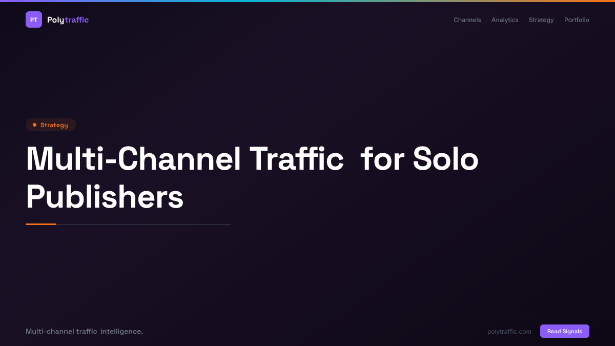 Multi-Channel Traffic for Solo Publishers