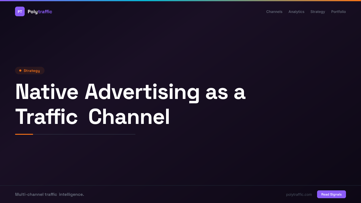 Native Advertising as a Traffic Channel