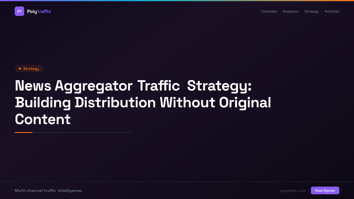 News Aggregator Traffic Strategy: Building Distribution Without Original Content