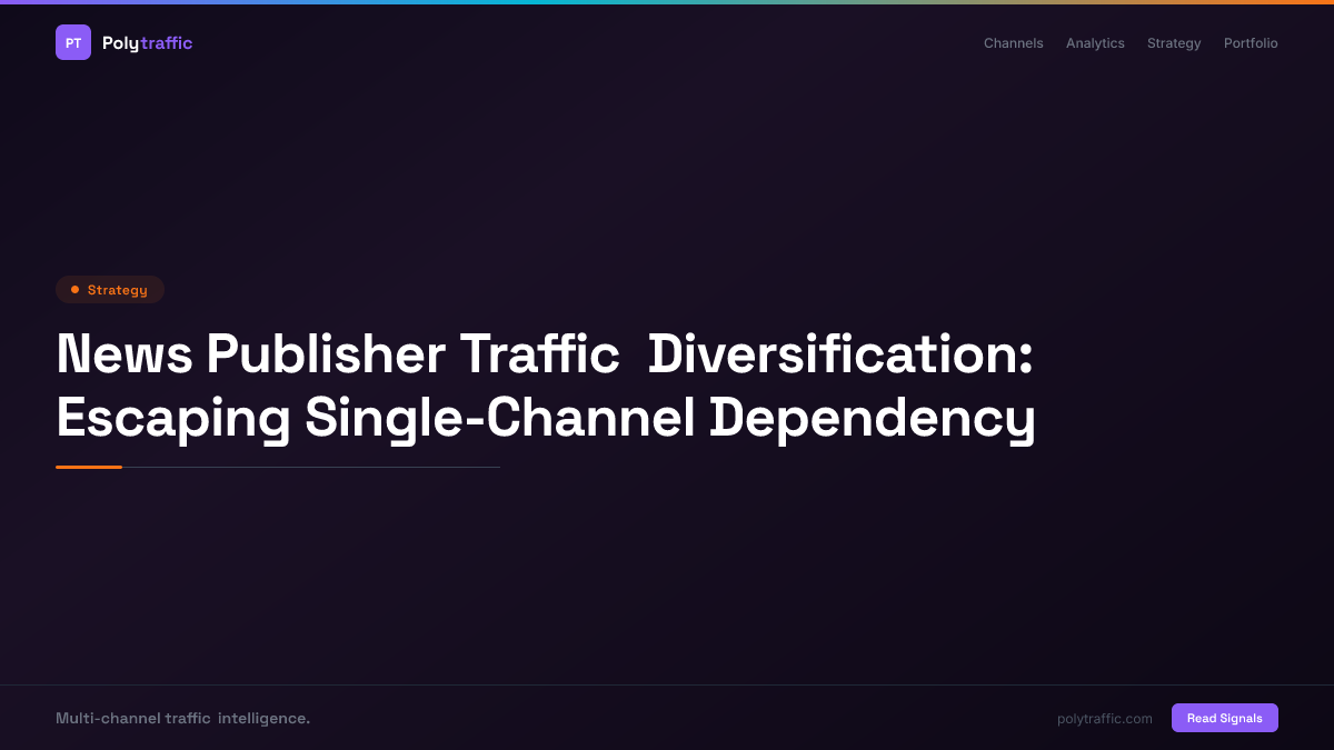 News Publisher Traffic Diversification: Escaping Single-Channel Dependency