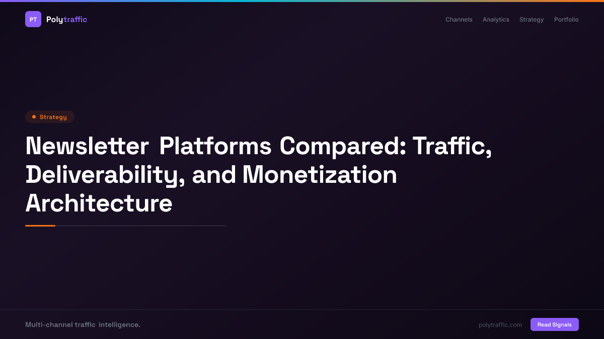 Newsletter Platforms Compared: Traffic, Deliverability, and Monetization Architecture