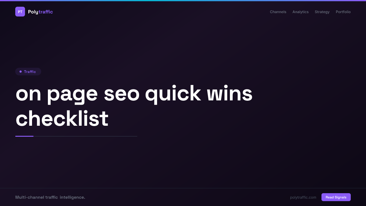 on page seo quick wins checklist