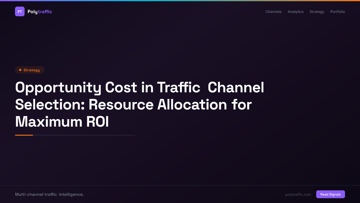 Opportunity Cost in Traffic Channel Selection: Resource Allocation for Maximum ROI