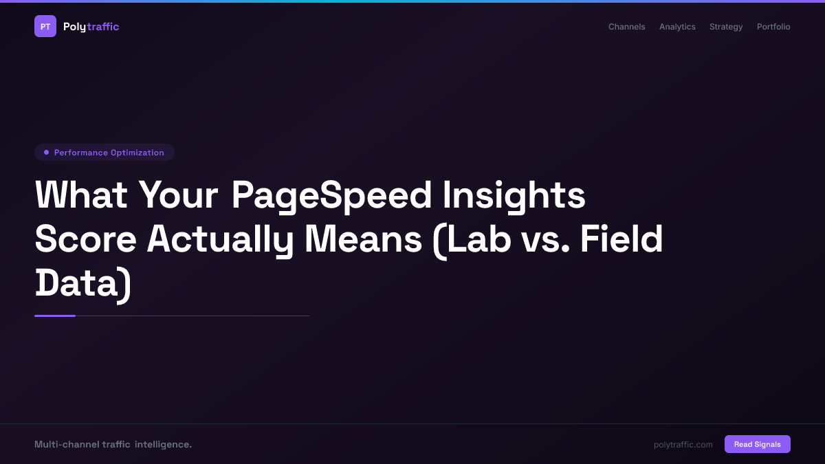 What Your PageSpeed Insights Score Actually Means (Lab vs. Field Data)