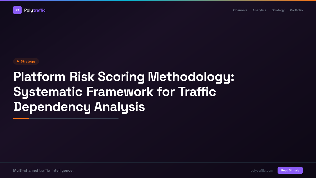 Platform Risk Scoring Methodology: Systematic Framework for Traffic Dependency Analysis