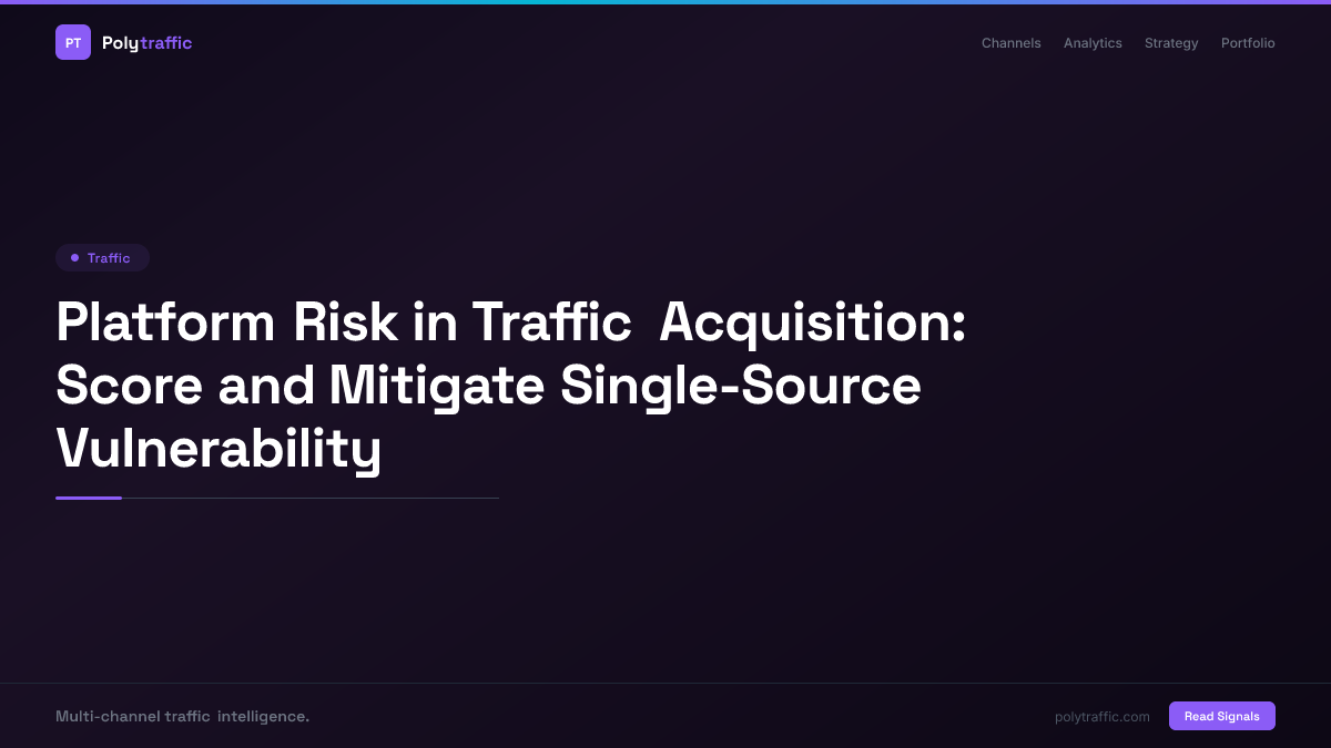 Platform Risk in Traffic Acquisition: Score and Mitigate Single-Source Vulnerability