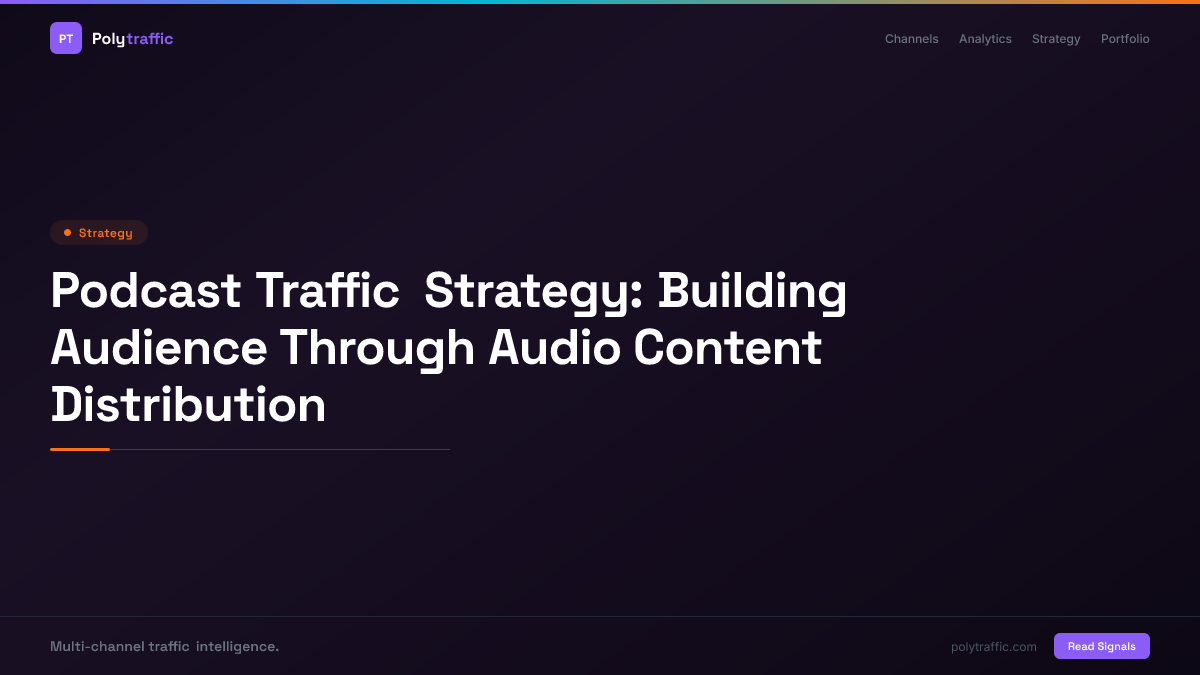 Podcast Traffic Strategy: Building Audience Through Audio Content Distribution