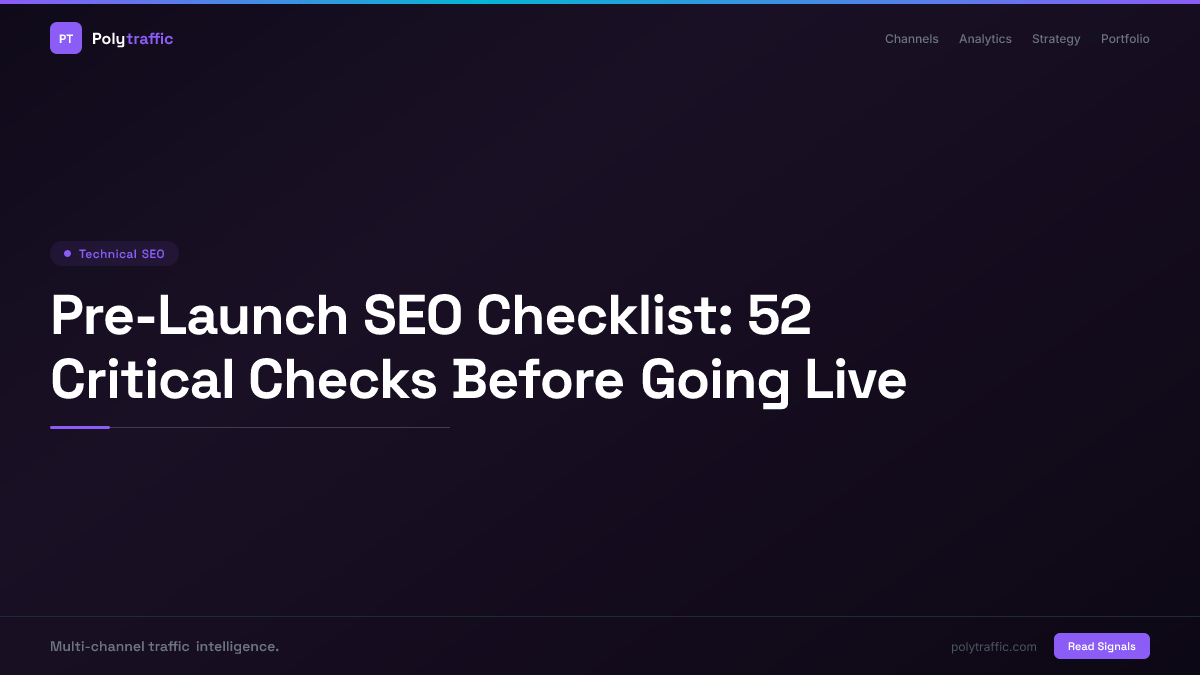 Pre-Launch SEO Checklist: 52 Critical Checks Before Going Live
