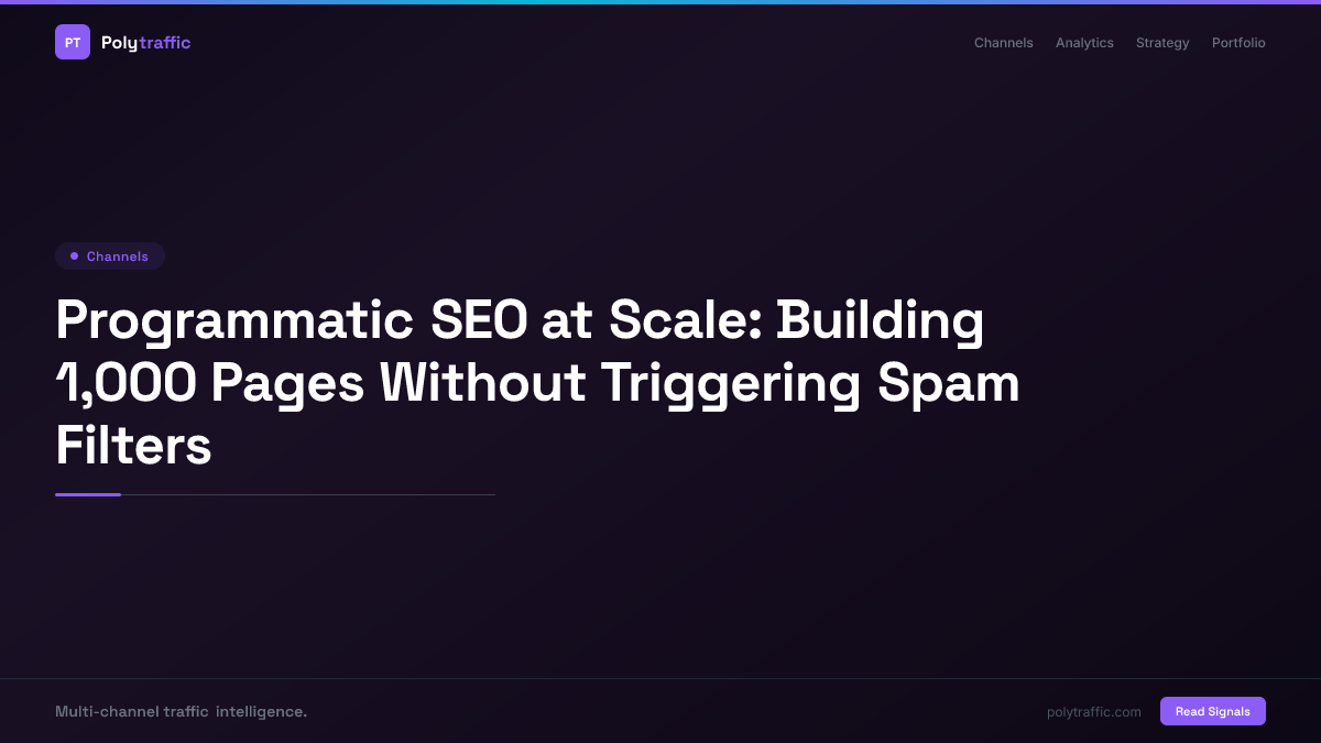 Programmatic SEO at Scale: Building 1,000 Pages Without Triggering Spam Filters