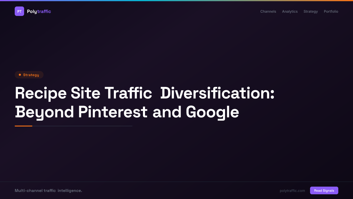 Recipe Site Traffic Diversification: Beyond Pinterest and Google