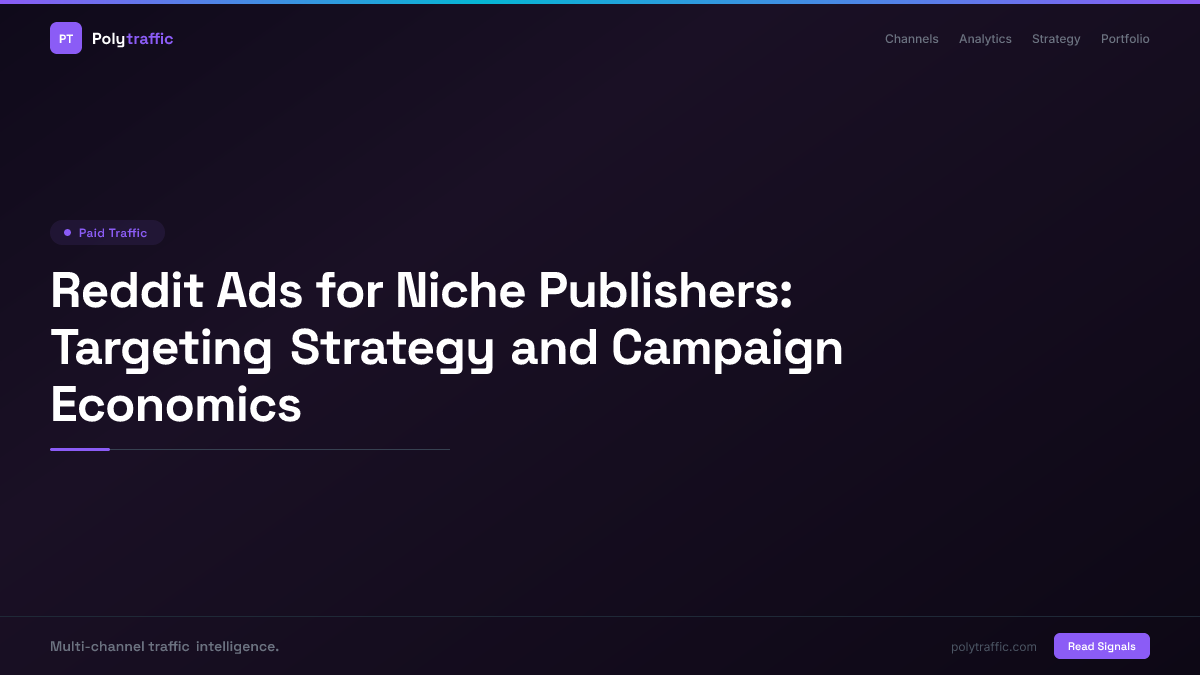 Reddit Ads for Niche Publishers: Targeting Strategy and Campaign Economics