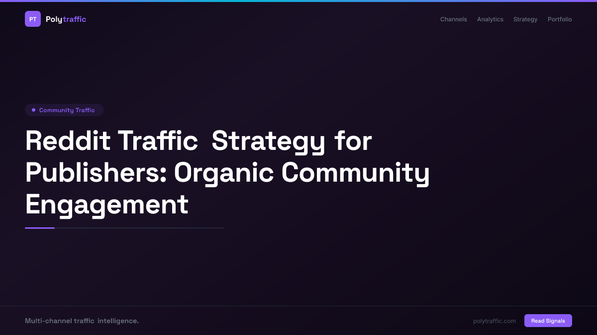 Reddit Traffic Strategy for Publishers: Organic Community Engagement