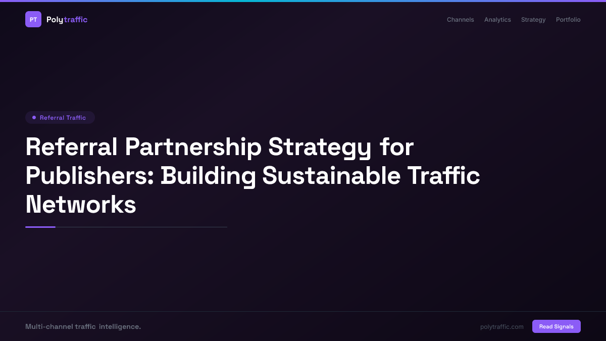 Referral Partnership Strategy for Publishers: Building Sustainable Traffic Networks