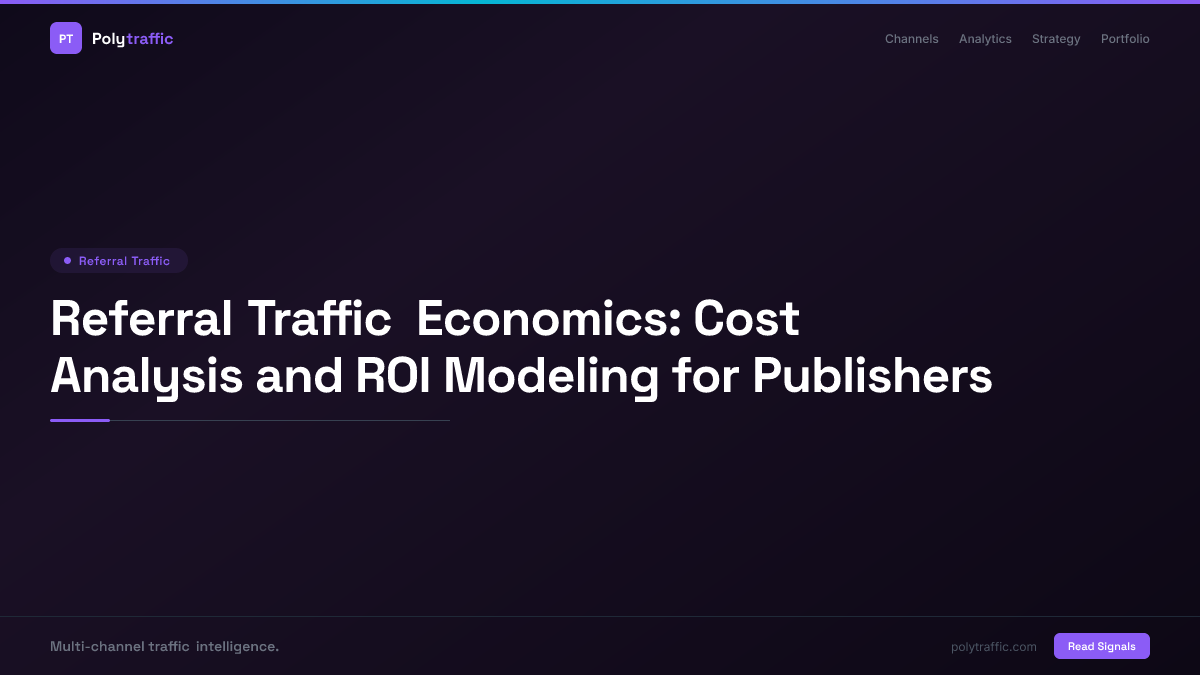Referral Traffic Economics: Cost Analysis and ROI Modeling for Publishers