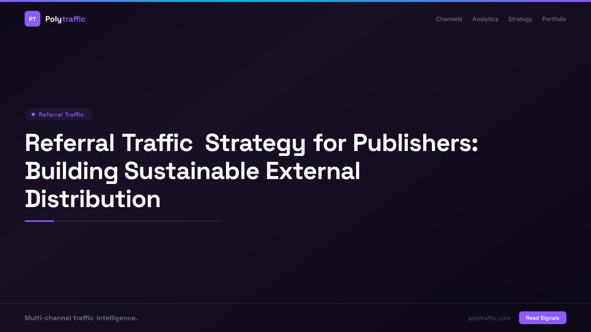 Referral Traffic Strategy for Publishers: Building Sustainable External Distribution