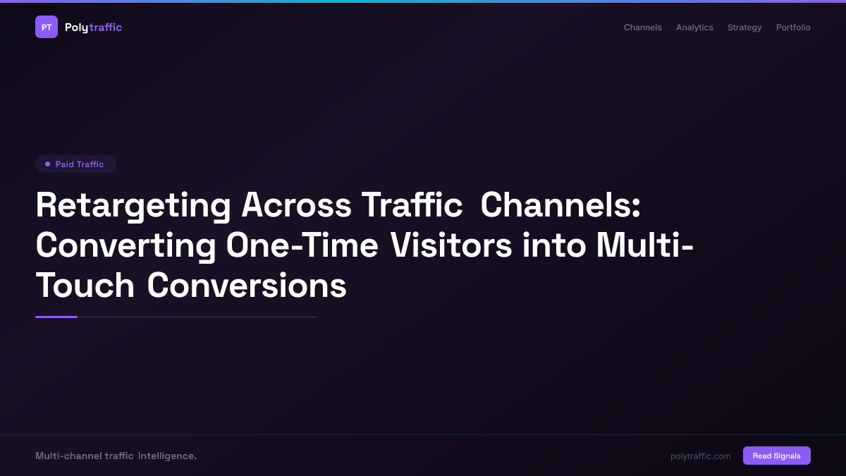 Retargeting Across Traffic Channels: Converting One-Time Visitors into Multi-Touch Conversions
