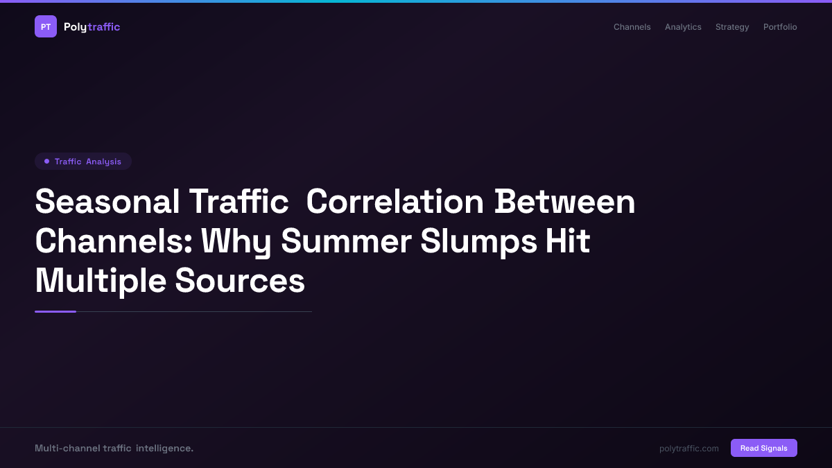 Seasonal Traffic Correlation Between Channels: Why Summer Slumps Hit Multiple Sources