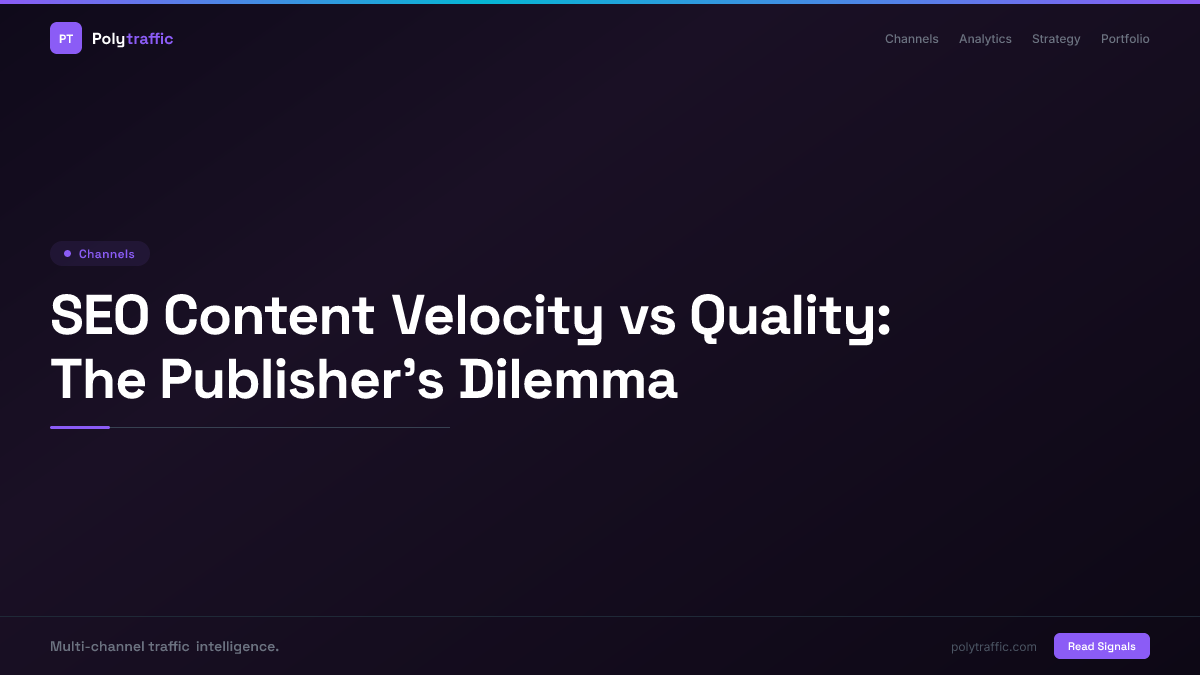 SEO Content Velocity vs Quality: The Publisher's Dilemma