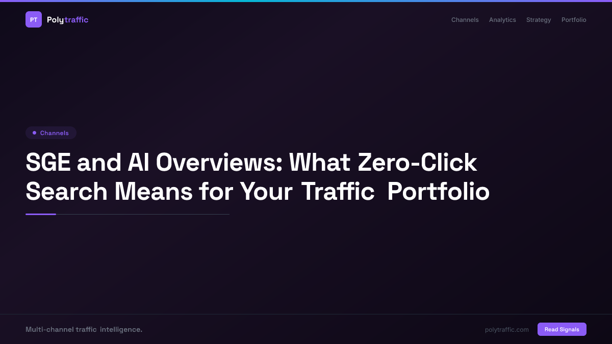 SGE and AI Overviews: What Zero-Click Search Means for Your Traffic Portfolio
