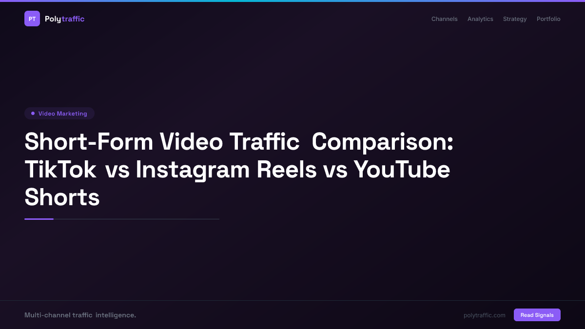 Short-Form Video Traffic Comparison: TikTok vs Instagram Reels vs YouTube Shorts