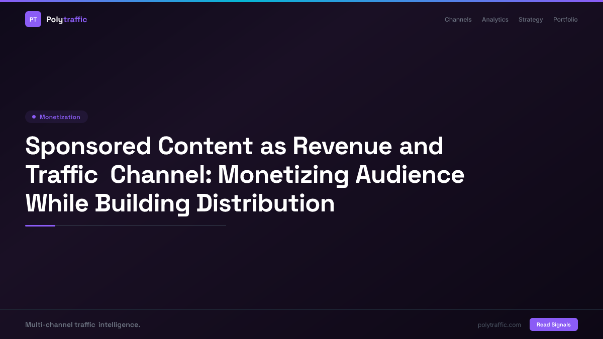 Sponsored Content as Revenue and Traffic Channel: Monetizing Audience While Building Distribution