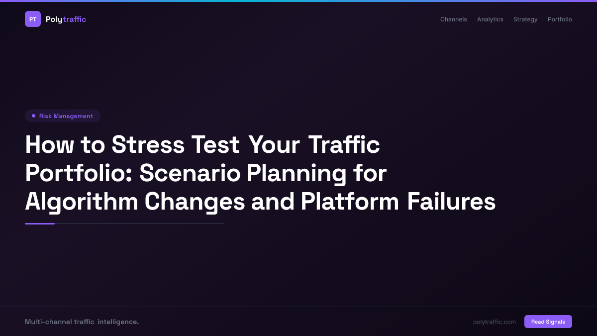 How to Stress Test Your Traffic Portfolio: Scenario Planning for Algorithm Changes and Platform Failures