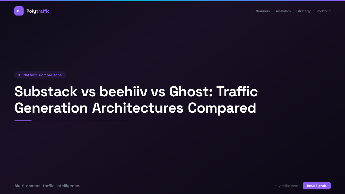 Substack vs beehiiv vs Ghost: Traffic Generation Architectures Compared