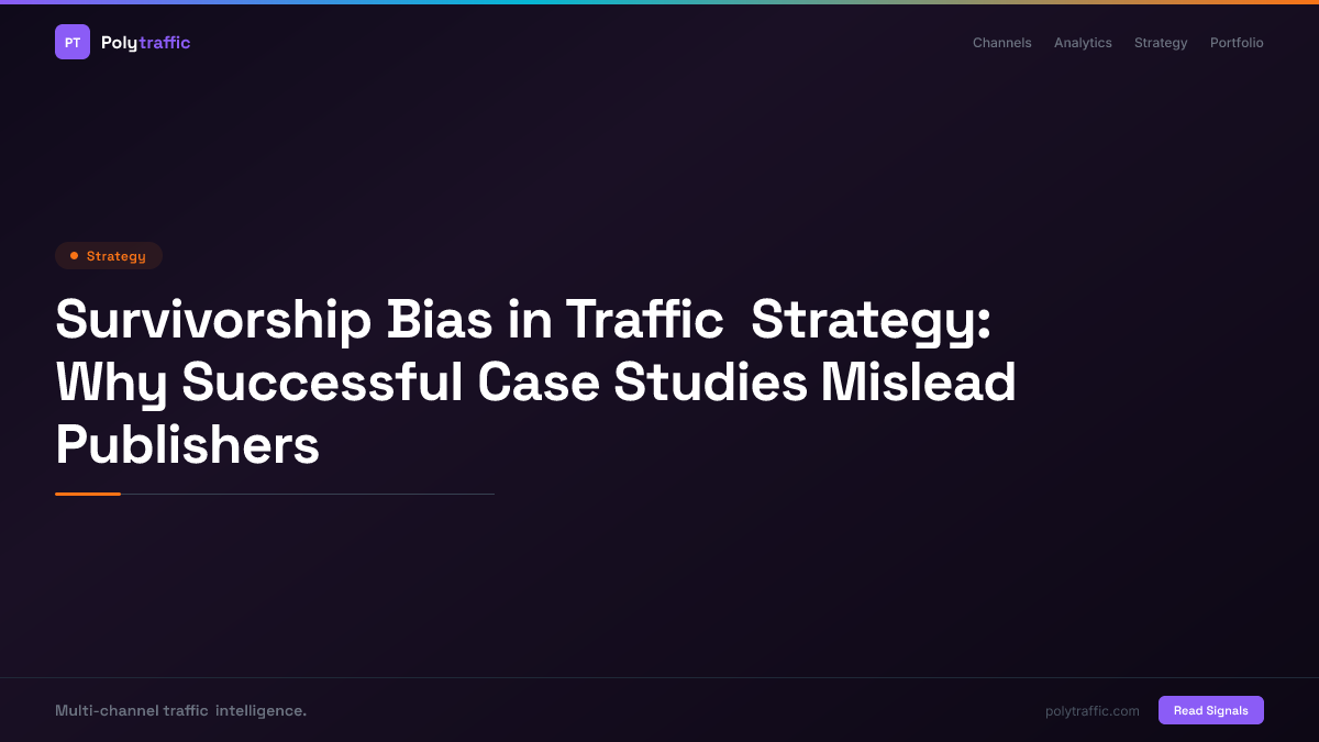Survivorship Bias in Traffic Strategy: Why Successful Case Studies Mislead Publishers