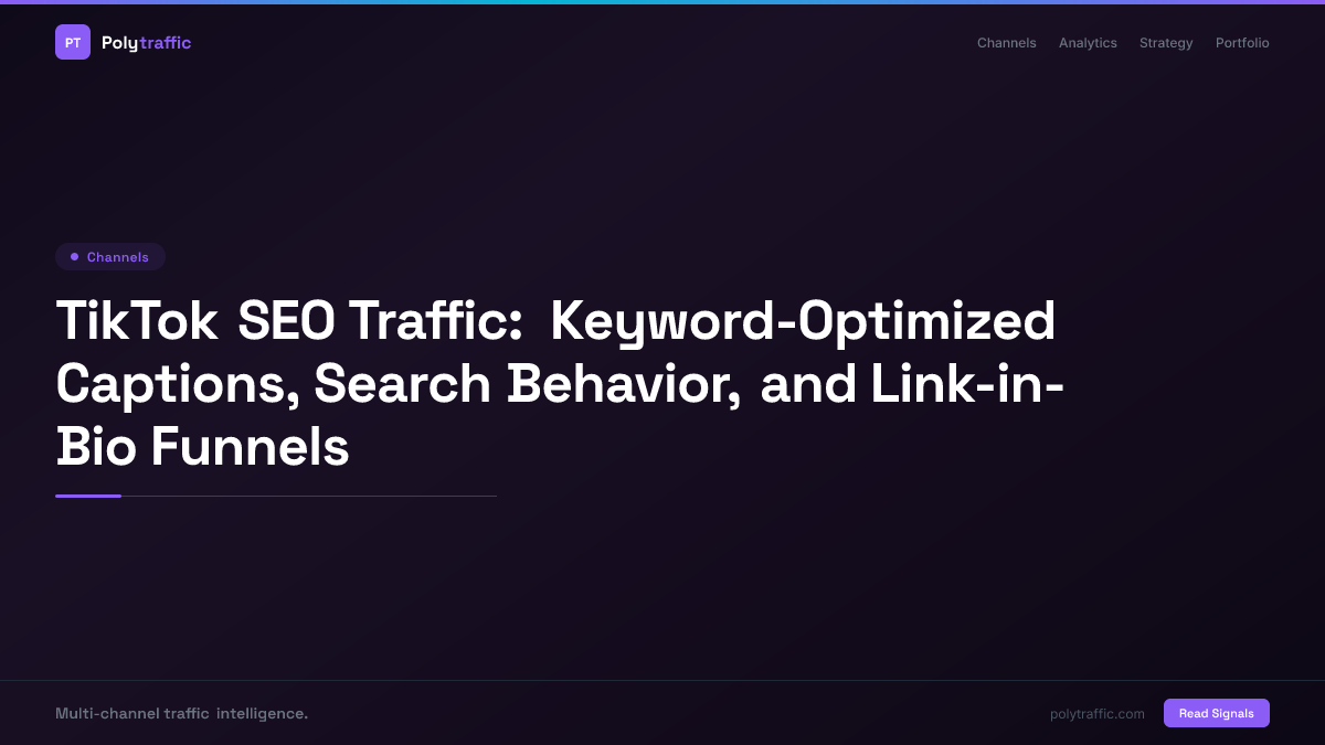 TikTok SEO Traffic: Keyword-Optimized Captions, Search Behavior, and Link-in-Bio Funnels