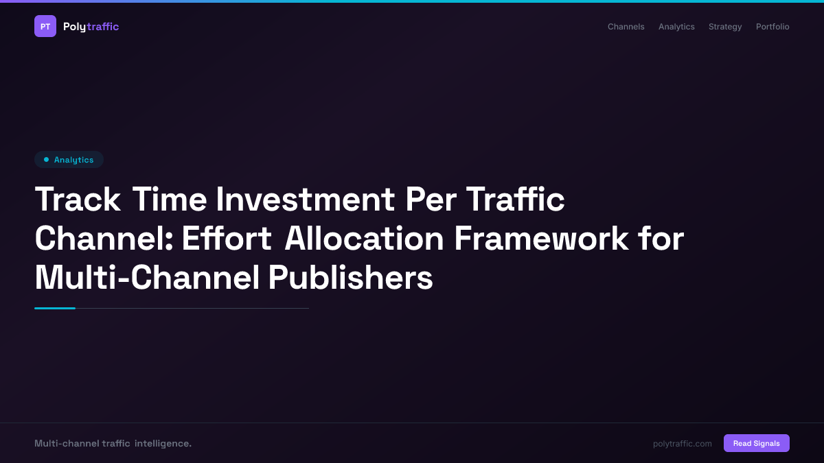 Track Time Investment Per Traffic Channel: Effort Allocation Framework for Multi-Channel Publishers