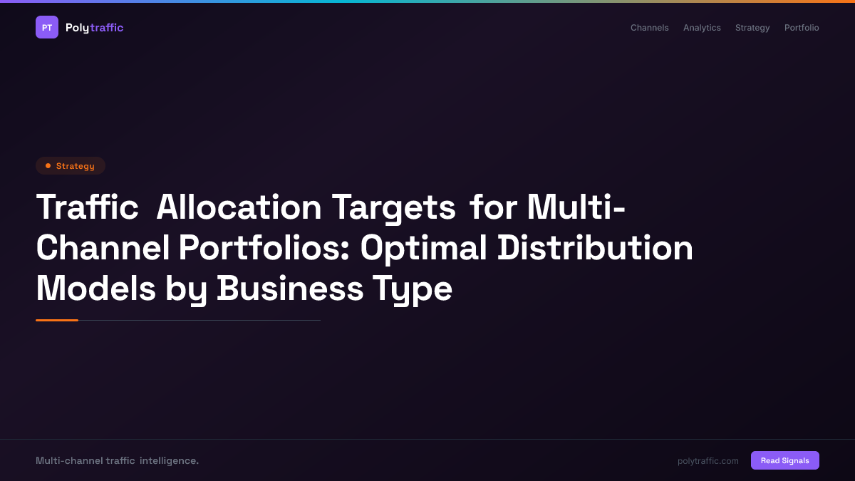 Traffic Allocation Targets for Multi-Channel Portfolios: Optimal Distribution Models by Business Type