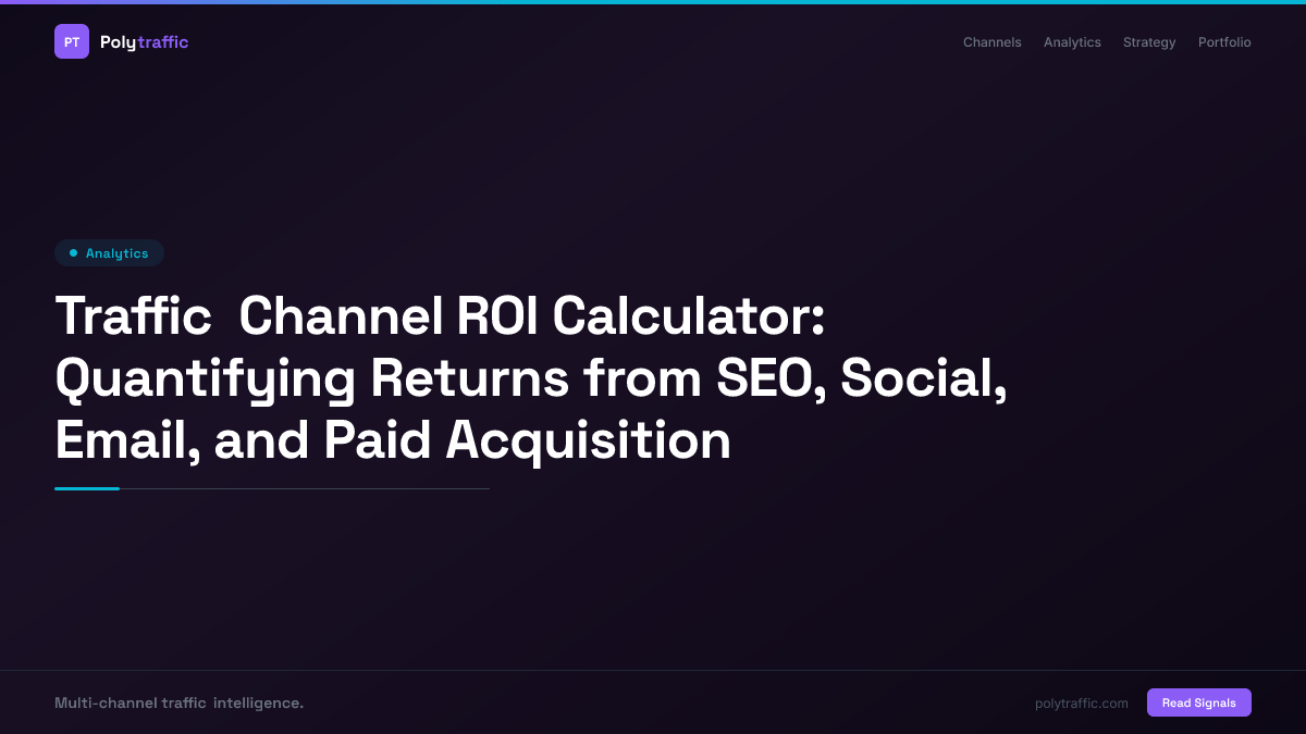 Traffic Channel ROI Calculator: Quantifying Returns from SEO, Social, Email, and Paid Acquisition