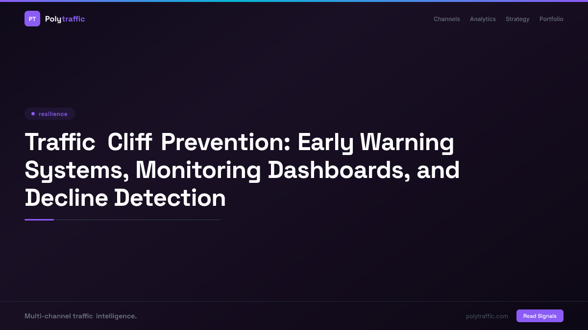 Traffic Cliff Prevention: Early Warning Systems, Monitoring Dashboards, and Decline Detection