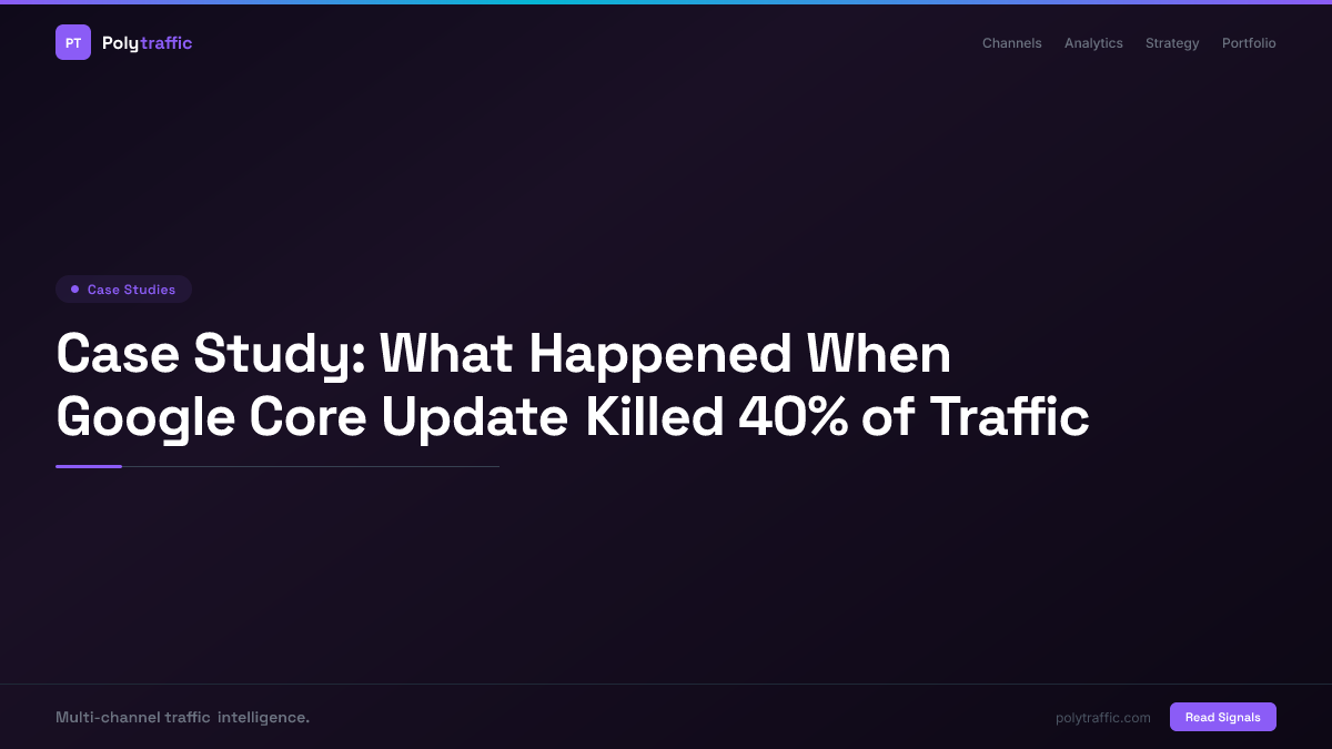 Case Study: What Happened When Google Core Update Killed 40% of Traffic