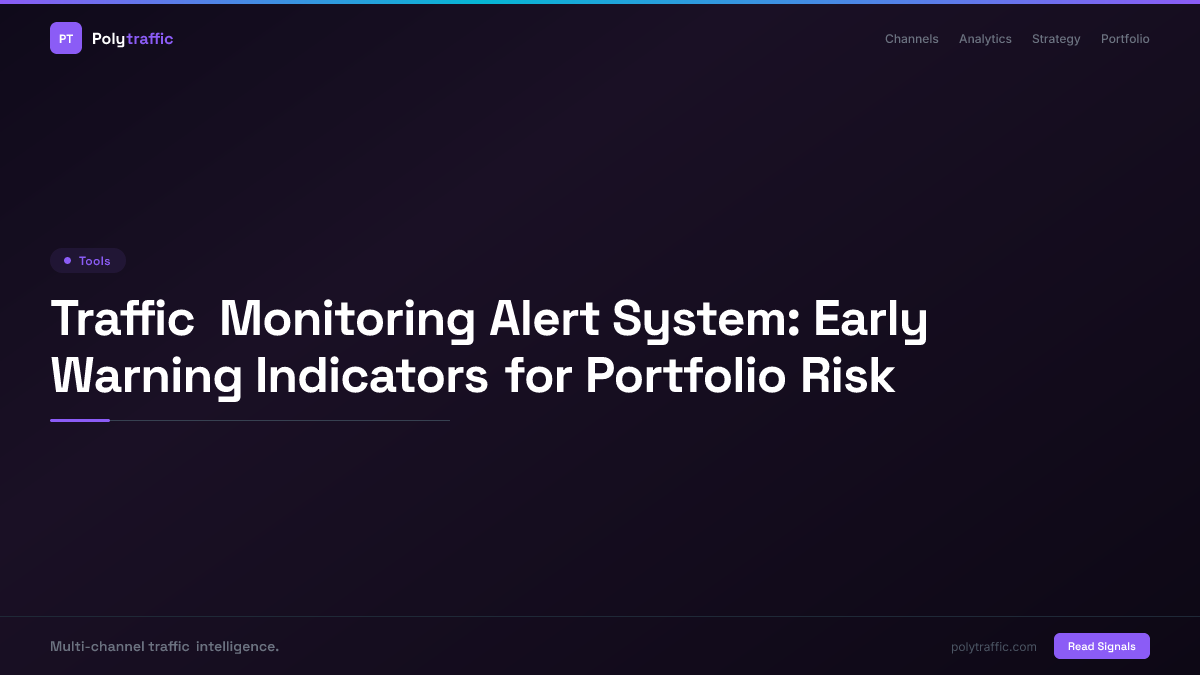 Traffic Monitoring Alert System: Early Warning Indicators for Portfolio Risk